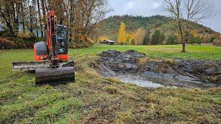 Muckey pond cleaning with the Kubota KX 040 4