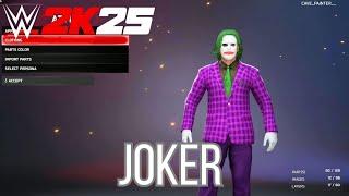 WWE 2K25 Joker Character Creation – The Dark Knight CAW Showcase