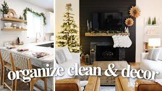 HOME ORGANIZATION, COZY DECOR AND CLEAN WITH ME | Christmas Decorate and Cleaning Motivation