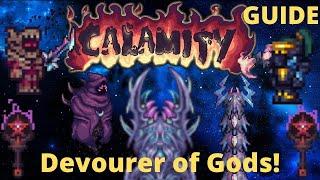 How to Easily Defeat the Devourer of Gods in DEATH MODE! Terraria Calamity Mod (GUIDE)