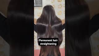 permanent hair straightening done by me #pooja sah#pari glow beauty parlour