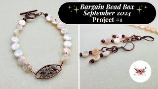 Project # 1: Shell Bracelet and Earring Set September 2024 Bargain Bead Box| Mystic Moonrise