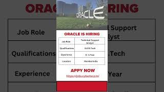 Oracle Jobs #shorts #jobs2024