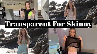 Latest Try On Haul.Transparent dress for skinny woman