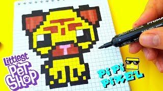 СОБАКА МОПС по клеточкам ИЗ PETSHOP KAWAII DOG !PIXEL ART HOW TO DRAW РИСУЕМ ПО КЛЕТОЧКАМ