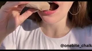 ASMR MUKBANG SUGAR AND CHOCOLATE /// PINK UZBEK /// ONEBITE CHALK