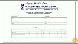 My IBPS PO Mains Scorecard 2022  (SELECTED)