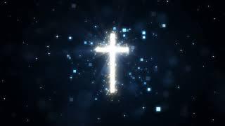 Glowing Cross in Night Sky || Divine Light Background || 4K Holy Cross Worship Loop