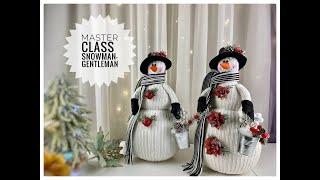 Snowman Gentleman in hat Christmas New Year DIY HandMade