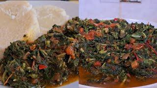 How to cook delicious white yam and vegetable sauce (green)#mira's kitchen  #viralvideo #vegetablesa