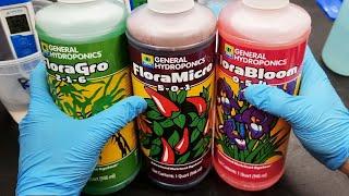 How to Use General Hydroponics Flora Series Tri Part Trio Feed Schedule - Micro, Gro, Bloom Best Mix