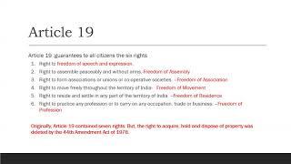 Right to Freedom (Article 19-Article 22)