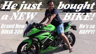 2014 Kawasaki Ninja 300! He just bought a motorcycle! A Beginner's Bike