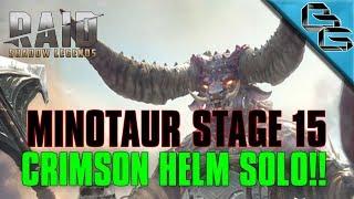 RAID: Shadow Legends | Minotaur Stage 15 on Auto | Crimson Helm Solo!! | F2P