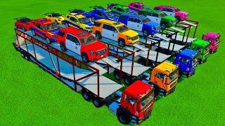 All Models Of Police Cars| CHANGING Color Of Police Cars And TRASPORT By Truck! Farming Simulator 22