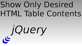 Filter Rows in an HTML Table with JQuery