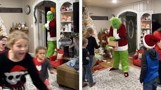 Grandma Scares Grandkids With 'The Grinch' Prank