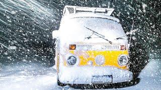 Van Camping in Winter - Sleeping During a Snow Storm