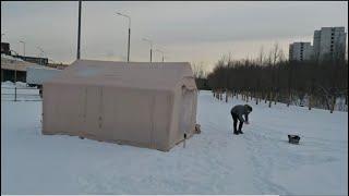 Обзор Большая надувная палатка, ссылка внизу