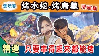 【柬埔寨】串得起來都能烤！當地日常美食「烤水蛇」口感竟像魷魚絲！「烤烏龜」入口竟比雞肝還滑嫩！？