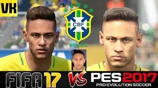 FIFA 17 VS PES 2017 VS REAL LIFE BRAZIL PLAYER FACES COMPARISON (Neymar, Coutinho etc)