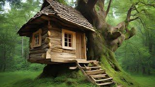 The man turned a tree stump into a safe shelter