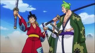 Luffytaro and Zorojuro meet again in Wano... Luffy use samurai language and use a sword |One piece |