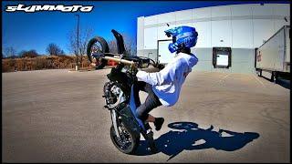 Learning Circle Wheelies! | Stunt Lot Shenanigans | Yamaha WR250X Supermoto