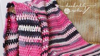 Super EASY Crochet Puff Stitch Blanket (so much TEXTURE) 