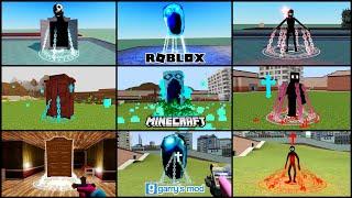 MINECRAFT vs ROBLOX vs GMOD - CRUCIFIX vs All DOORS Entities #1