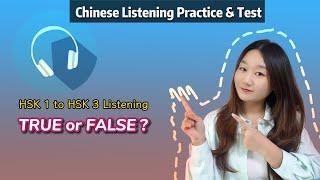 Chinese Listening Practice & Test: TRUE or FALSE | HSK 1 to HSK 3 | Learn Mandarin Chinese