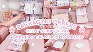 PACKING ORDERS WITH ME | SMALL BUSINESS SILENT STUDIO VLOG | ASMR, NO TALKING, NO MUSIC