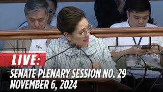 LIVE: Senate Plenary Session No. 29 | November 6