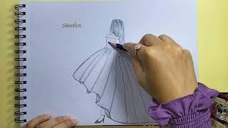 Girl Pencil Sketch || Pencil Sketch  || Pencil Color || Part-4 || Landscape || Eshas Arts