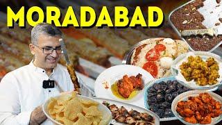 MORADABAD Non Veg Food Tour I Biscuit Wali Gali + Shabnam Double Roti + Keeme ki Poori + Habshi H...