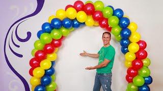 how to make BALLOON ARCH WITHOUT STAND - balloon arch - birthday decoration ideas at home Gustavo gg