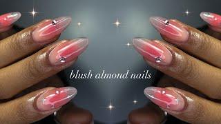 ASMR| Simple Blush Nails!| no talking + beginner-friendly nails