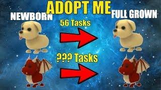 The amount of tasks it takes to get to full grown | Roblox Adopt Me