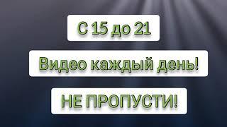 С 15 до 21 видео каждый день НЕ ПРОПУСТИ!!!