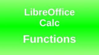 LIbreOffice Calc - Functions