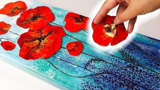 NEXT LEVEL Acrylic Pouring - ASTOUNDING Poppies with EASY Techniques | AB Creative Tutorial