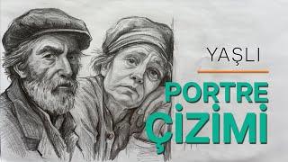 Yaşlı Portre Çizimi, Basit Çizim, Portre Çizimi, Karakalem