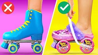 Patines de chicle de bricolaje || Cómo esconder caramelos *Trucos de pobre VS rico por 123 GO! Like