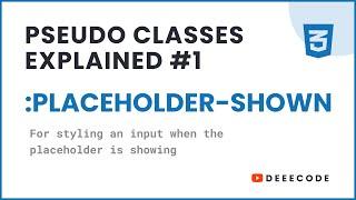 CSS Pseudo Classes Explained - #1 placeholder-shown