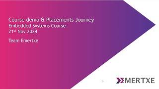 Course Demo & Placement Journey - Embedded Systems | 21st Nov 2024