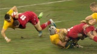 George North and Richard Hibbard Huge Hits vs Australia