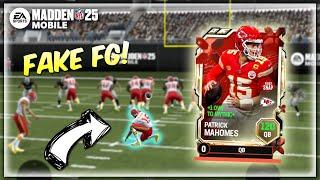 MYTHIC FIRST SNAP MAHOMES DOES A FAKE FG TD!! Madden Mobile 25 Gameplay!!