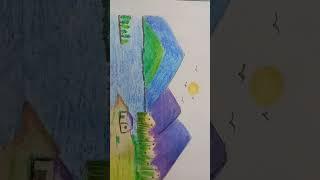 Art with harsh gautam 1| scenery  |like and subscribe please#viralvideo #viral #art #shorts