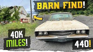 BARN FIND! 40K ORIGINAL MILES! Will it run??? ABANDONED 1968 Chrysler New Yorker.