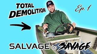 BOAT DEMOLITION - Building an All Aluminum Jon Boat | Salvage to Savage #1
